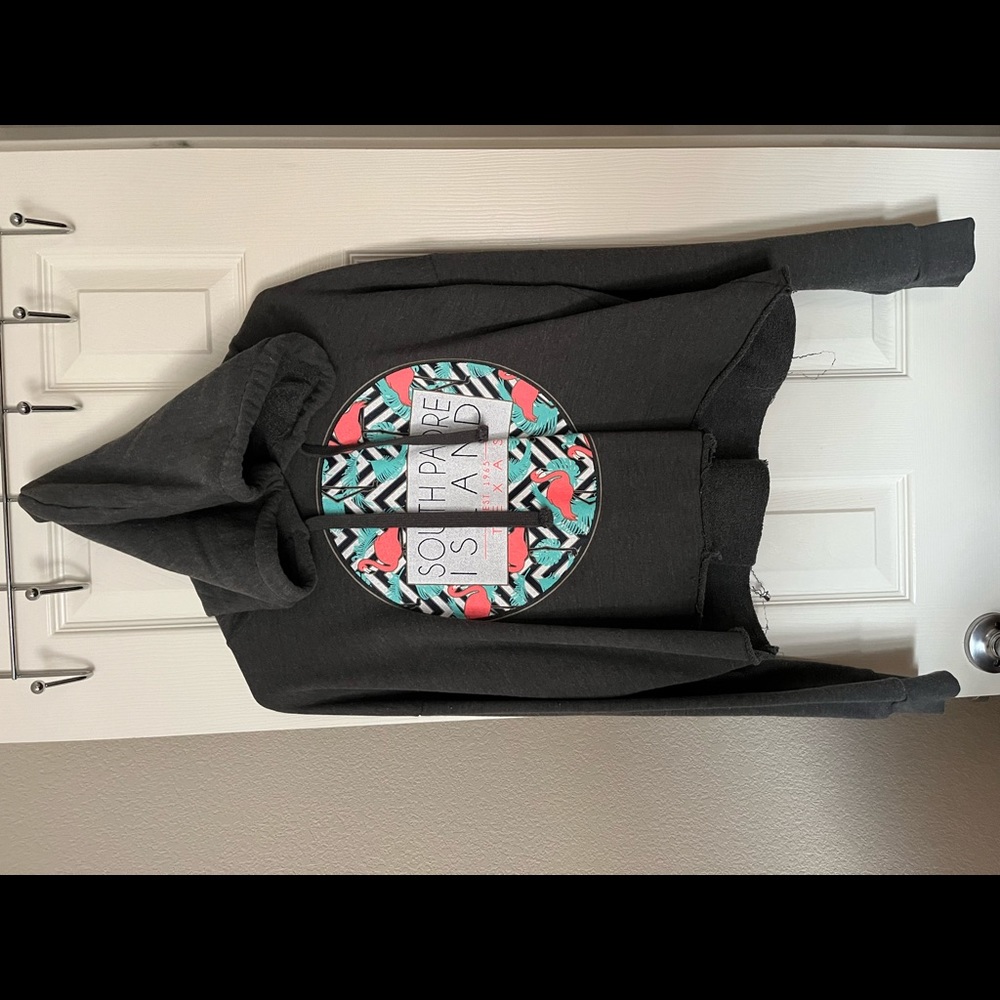 South Padre crop top hoodie
